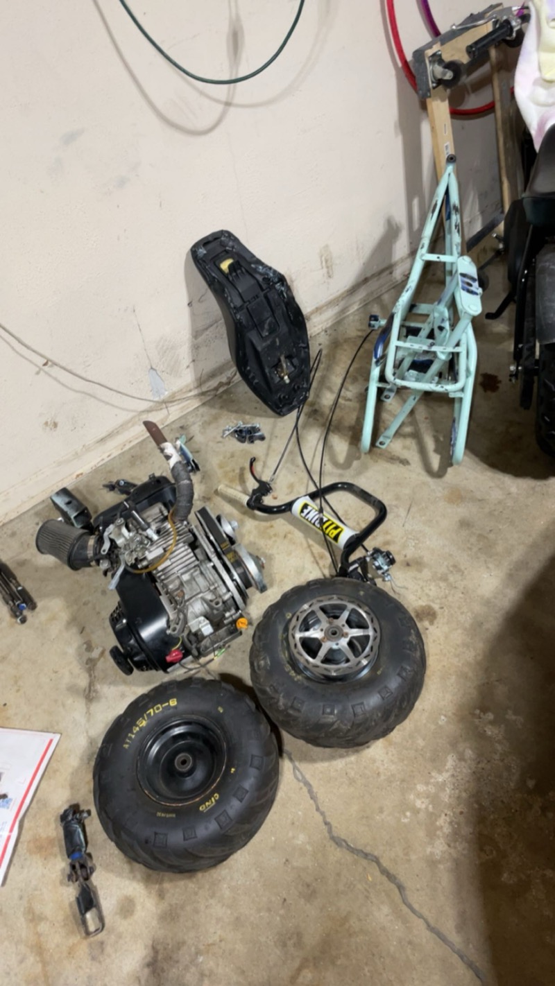 Mini bike torn down