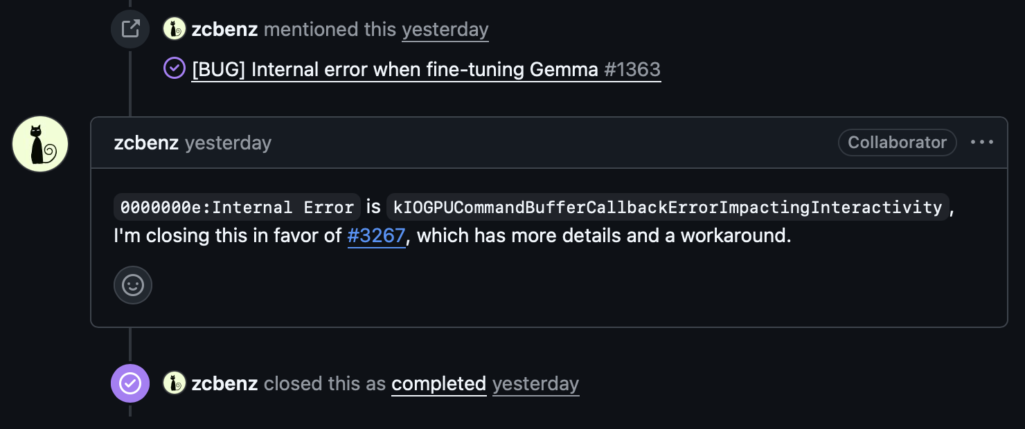 GitHub issue showing the bug being closed